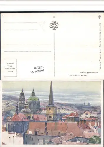 523198,Künstler AK J. Setelik Prag Praha Malostranska skupina Türme