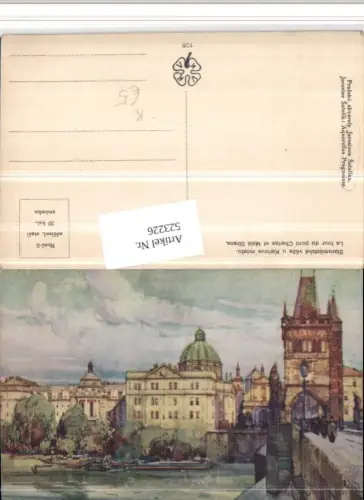 523226,Künstler AK Jaroslav Setelik Prag Praha Brücke Turm