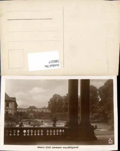 580217,tolle AK Prag Praha Cast Zahrady Waldstein Waldstejnske