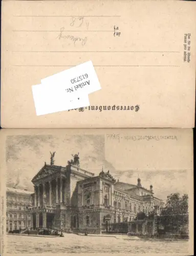615730,tolle Künstler AK Radierung Prag Praha Deutsches Theater
