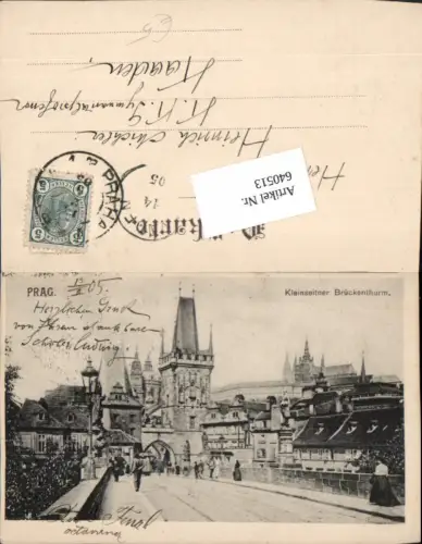 640513,Prag Praha Kleinseitner Brückenthurm 1905
