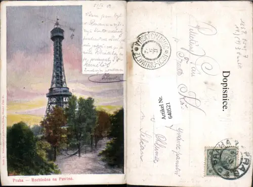 Prag Rozhledna na Petrine Aussichtsturm Stp. Hoch-Chlumetz Vysoky Chlumec