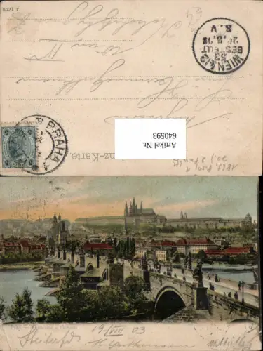 640593,Prag Praha Karlsbrücke u. Kleinseite Brücke