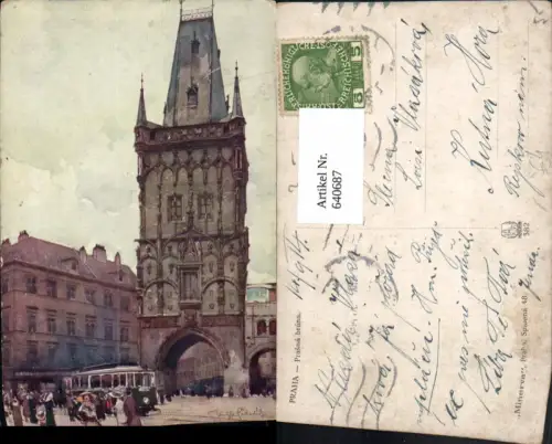 640687,Künstler Ak Prag Praha Prasna brana