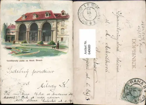 640689,Künstler Litho Prag Praha Valdstynsky palac na Male Strane