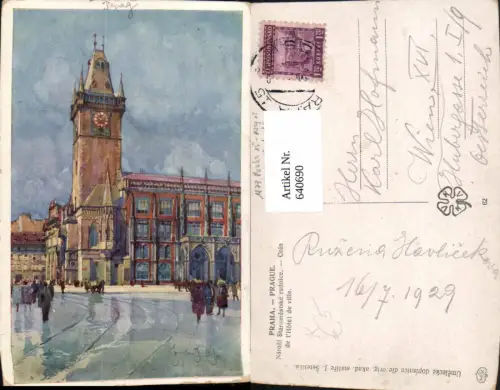 640690,Künstler Ak J. Setelika Prag Praha Narozi Staromestske radnice Coin de l Hotel de ville