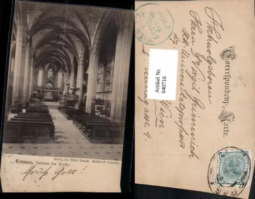 640716,Prag Praha Emmauskloster Emaus Inneres der Kirche