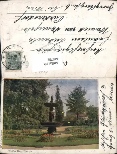 640769,Künstler Ak Prag Praha Königlicher Garten