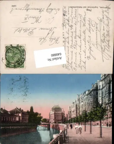 640880,Prag Praha Straßenansicht Riegerquai Sophieninsel Nationaltheater