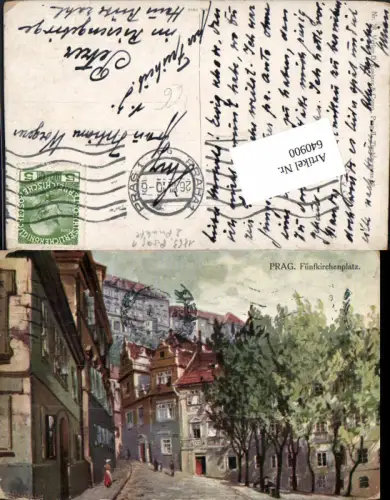 640900,tolle Künstler AK Prag Praha Fünfkirchenplatz