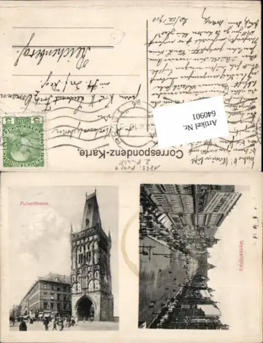 640901,Prag Praha Pulverthurm Wenzelsplatz 1910