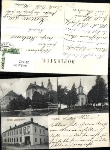 211652,Bystre u Policky Hotel Weisenstein Mehrbild Ak