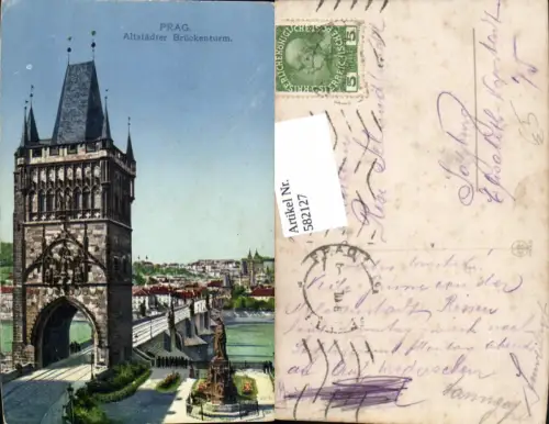 582127,Prag Praha Altstädter Brückenturm Brücke Statue