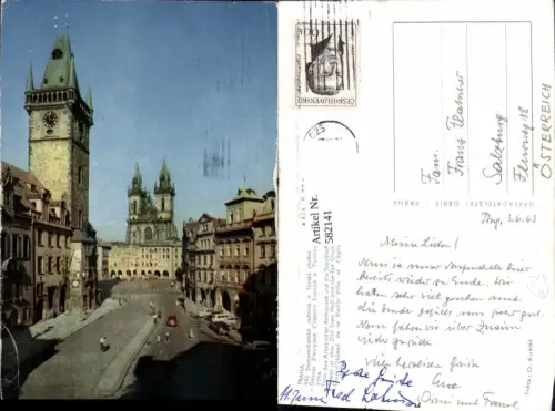 582141,Prag Praha Turm d. Altstädter Rathauses u. Teynkirche Vez Staromestske radnice a Tynsky chram