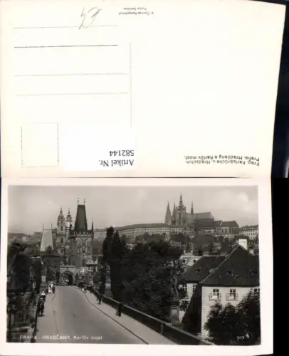 582144,Foto Ak Prag Praha Karlsbrücke u. Hradschin Hradcany a Karluv most