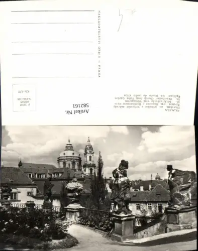 582161,Foto Ak Prag Praha Chram sv. Mikulase z Vrtbovske zahrady St Nikolauskirche v. Wrtbagarten