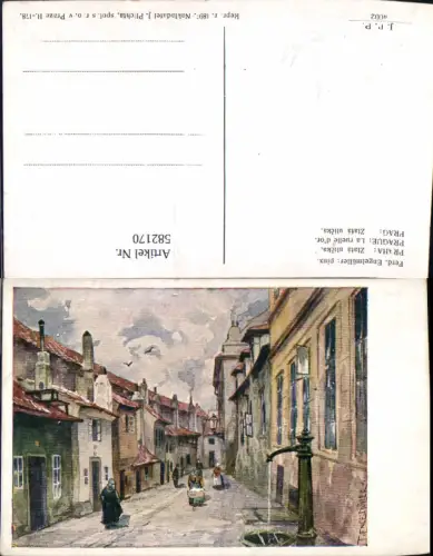 582170,Künstler Ak Ferd. Engelmüller Prag Praha Zlata ulicka