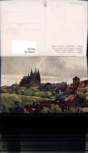 582195,Künstler Ak Angelo Zeyer Prag Praha Hradcany a dom sv. Vita Hradschin u. St Veit Dom