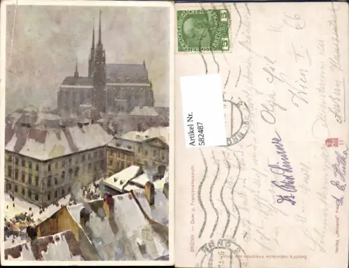 582487,Künstler Ak Setelik Brünn Brno Dom u. Franzensmuseum Czech Republic