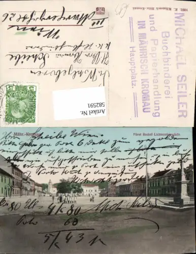 582591,Moravsky Krumlov Mährisch Kromau Fürst Rudolf Lichtensteinplatz Czech Republic