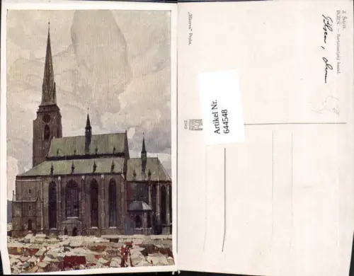 644548,Künstler AK Jaroslav Setelik Plzen Pilsen Bartolomejsky kostel