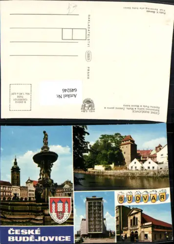 649246,Mehrbild Ak Budweis Ceske Budejovice Samsonova kasna Czech Republic