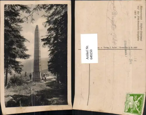 649250,Nova Pec Stifter-Denkmal auf d. Plöckenstein-Seeplatte Czech Republic