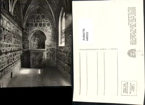 649252,Foto Ak Karlstein statni krad Kaple sv. Kateriny Karlstejn Burg Czech Republic