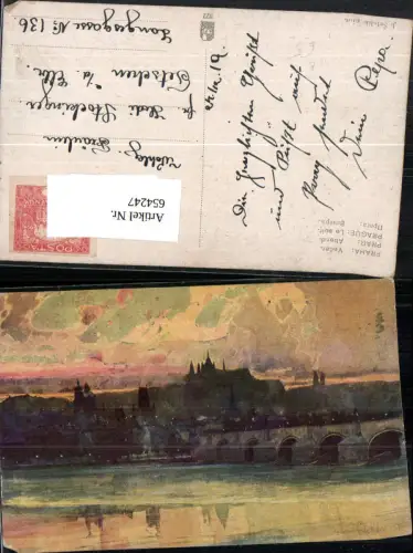 654247,Künstler AK Jaroslav Setelik Prag Praha Abend