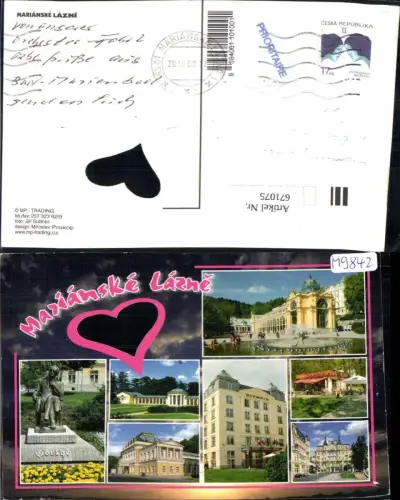 671075,Mehrbild Ak Marienbad Marianske Lazne Ansichten Herz gestanzt Czech Republic