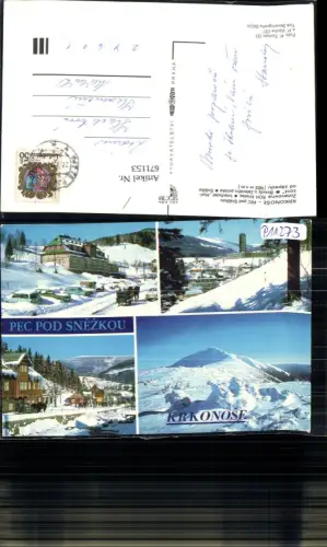 671153,Mehrbild Ak Pec pod Snezkou Petzer Winter Pferdeschlitten Czech Republic