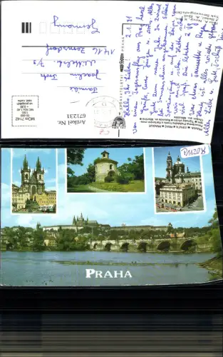 671231,Mehrbild Ak Prag Praha Panorama Prazskeho hradu s Karlovym mostem Czech Republic