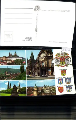 671237,Mehrbild Ak Prag Praha Prague Wappen Czech Republic