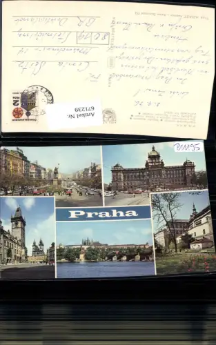 671239,Mehrbild Ak Prag Praha Vaclavske namesti Narodni muzeum Czech Republic