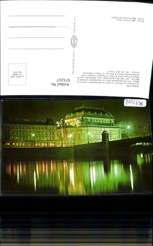 671257,Prag Praha Pohled na Narodni divadlo od Streleckeho ostrova Theater Czech Republic