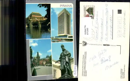 671293,Mehrbild Ak Prag Praha Narodni divadlo Interhotel Panorama Czech Republic