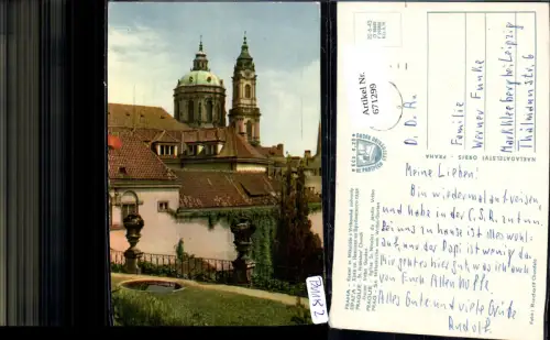 671299,Prag Praha Kostel sv Mikulase z Vrtbovske zahrady St Nicholas Church Czech Republic