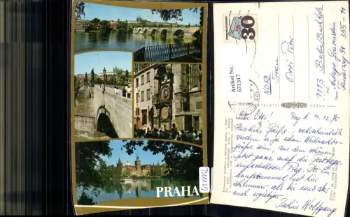 671317,Mehrbild Ak Prag Praha Panorama Hradcan a Karlova mostu Czech Republic
