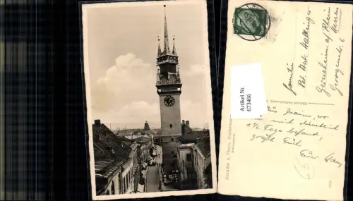 673466,Foto Ak Znaim a. Thaya Rathausturm Znojmo