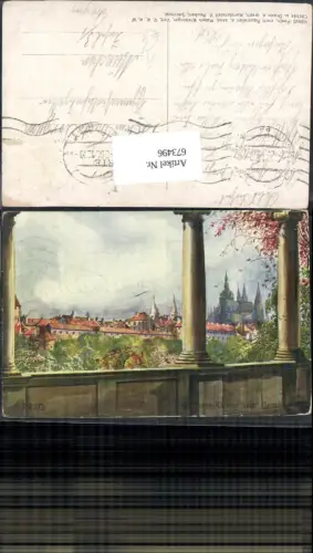 673496,Künstler Ak Prag Praha St Veits-Kirche v. Belvedere
