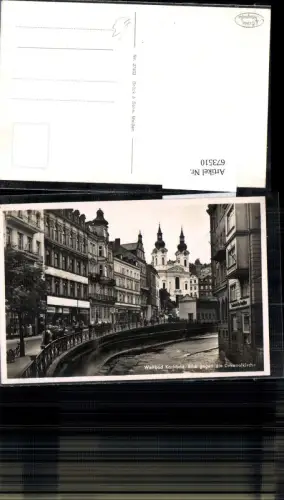 673510,Foto Ak Karlsbad Karlovy Vary Blick geg. d. Dekanalkirche