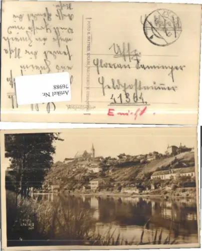 76988,Rare FotoAK Znaim a.d. Thaya Flusspartie