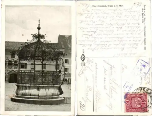 68033,Bruck a.d. Mur Historischer Brunnen 1913