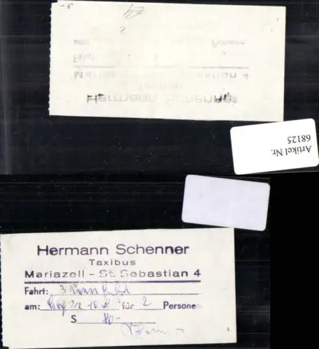 68125,Fahrtenschein Taxibus Hermann Schenner Maria Zell  St. Sebastian 4
