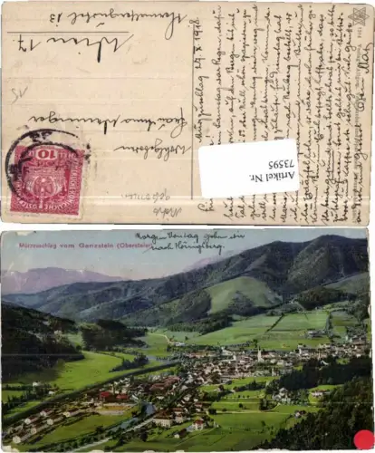 73595,Mürzzuschlag vom Ganzstein COLOR 1918