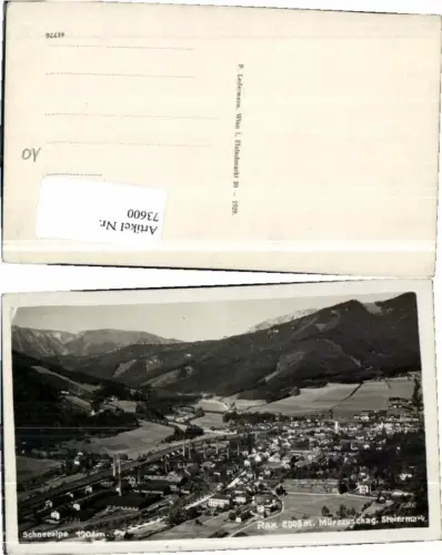 73600,Mürzzuschlag m. Bahnhof Schneealpe 1929