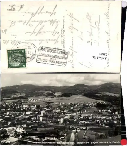 73603,Sommerfrische Mürzzuschlag g. Pretul 1938