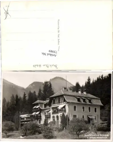 73989,Hofacker bei Aflenz Sanatorium 1935