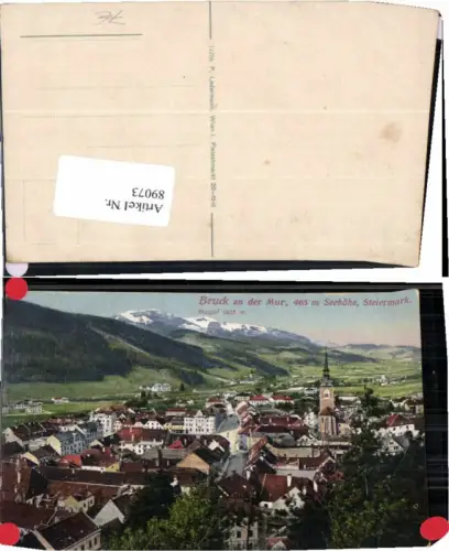89073,Bruck a.d. Mur Tolle Ansicht vom Ort 1916