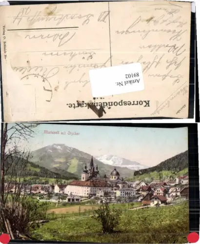 89102,Mariazell m. Ötscher Wiesenansicht 1920